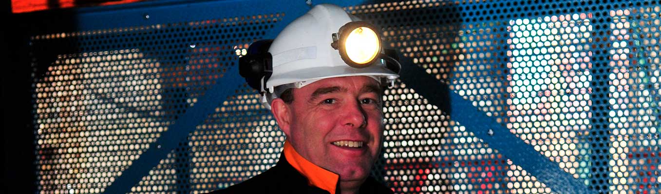 Tour guide underground at Big Pit