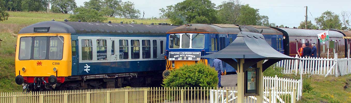 Trains at the station at Blaenavon Heritage Railway