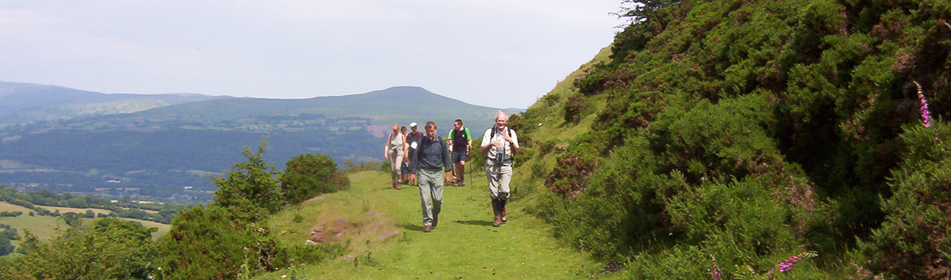 Group walking in the Blaenavon landscape