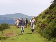 Group walking in the Blaenavon landscape