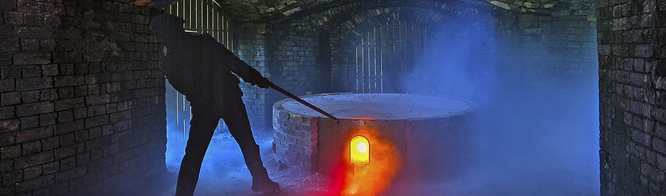 Tapping the furnace at Blaenavon Ironworks © Cadw