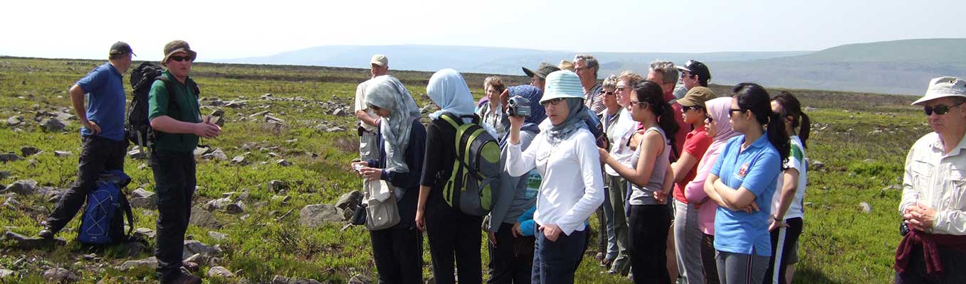 Tour guides with a group of visitors