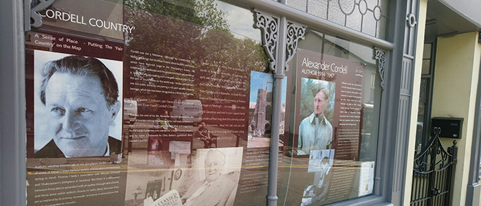Alexander Cordell panels on loan from Blaenavon Museum