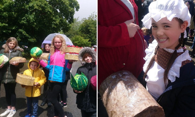 Food products made by Ysgol Bryn Onnen and Blaenavon Heritage VC School, representing Victorians shops and the goods they sold in Broad Street