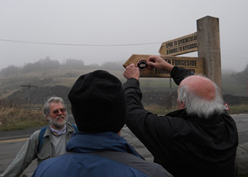 Volunteers installing waymarking