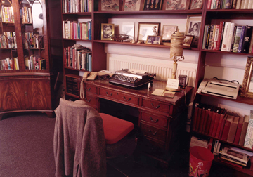 A desk where Alexander Cordell worked, now located at the Blaenavon Community Heritage and Cordell  Museum